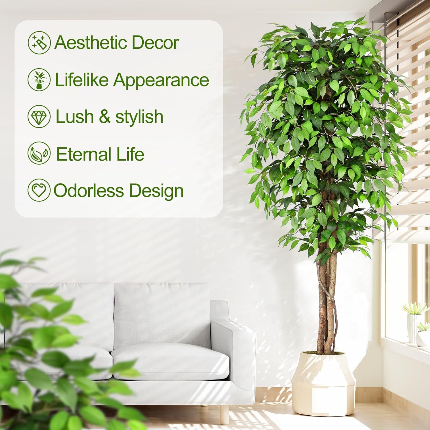 Levensechte kunstmatige vijgen - Ficus Lyrata Tree recensie en prijs